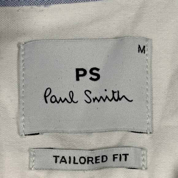 WHITE PS PAUL SMITH WHITE OXFORD SHIRT WITH RAINBOW ZEBRA MEDIUM - Picture 4 of 4